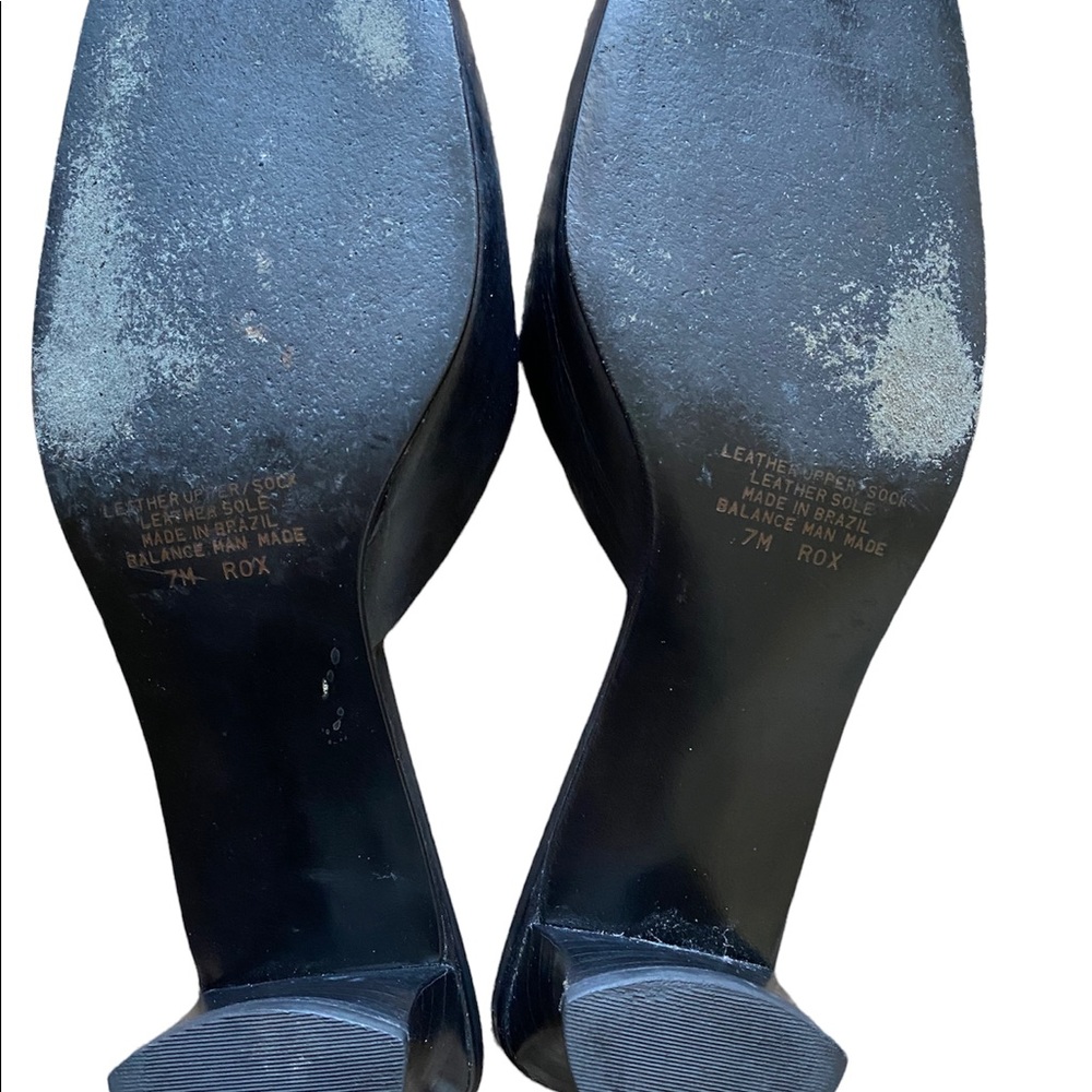 Caslon Sz 7M Black" Rox" Round Toe Leather Mules - Picture 4 of 5